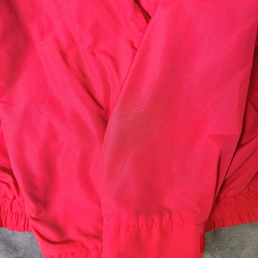 Vintage Columbia Sportswear Mens XL Red Radial Sleeve Nylon Windbreaker *Stains